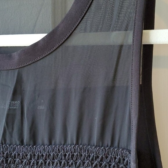 NY & CO BLACK SLEEVELESS FRINGE TOP SIZE SMALL FUN PARTY FLAPPER COCKTAIL - Picture 3 of 11